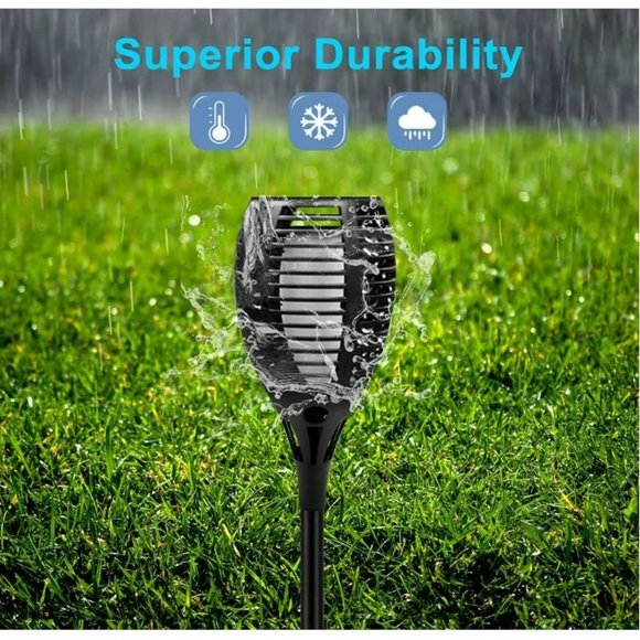 Solar Lights Outdoor Decorative, Pack of 6 Ultra-Lager Solar Torch Light with Fl - Picture 3 of 7